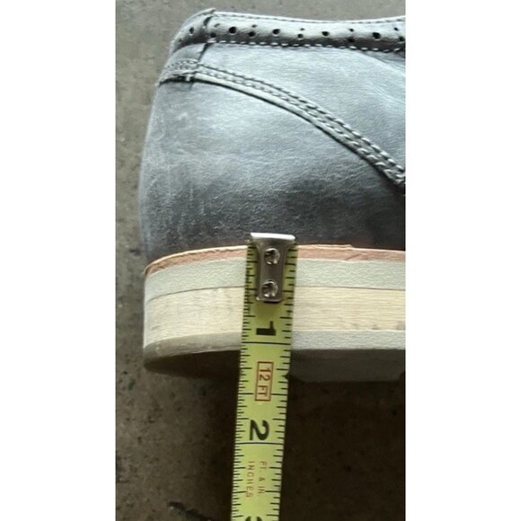 JD FISK Men’s Size 10 Blue Light Leather Suede Sole Lace up OXFORD SHOES - Picture 4 of 14